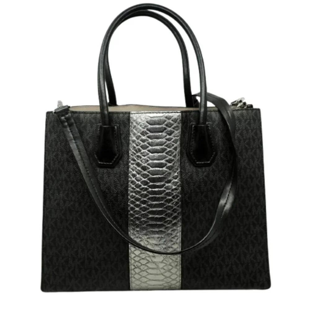Michael Kors~Mercer Large Convertible Tote~Signature Leather 3 Compartment Bag